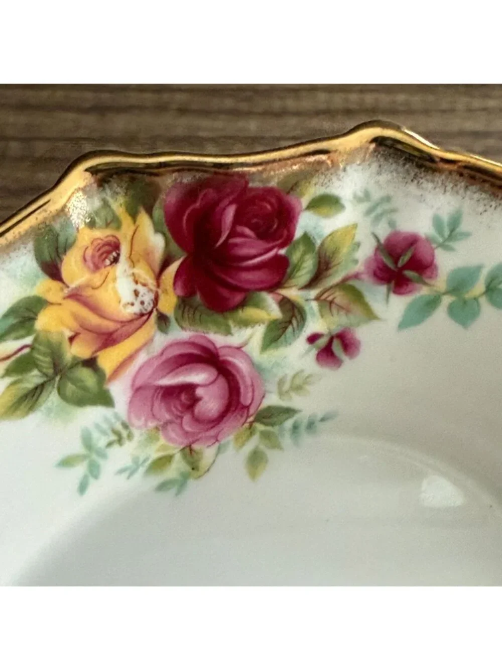 Vintage 60s Royal Stafford Bouquet Pattern Bone China Trinket Dish 5.25
